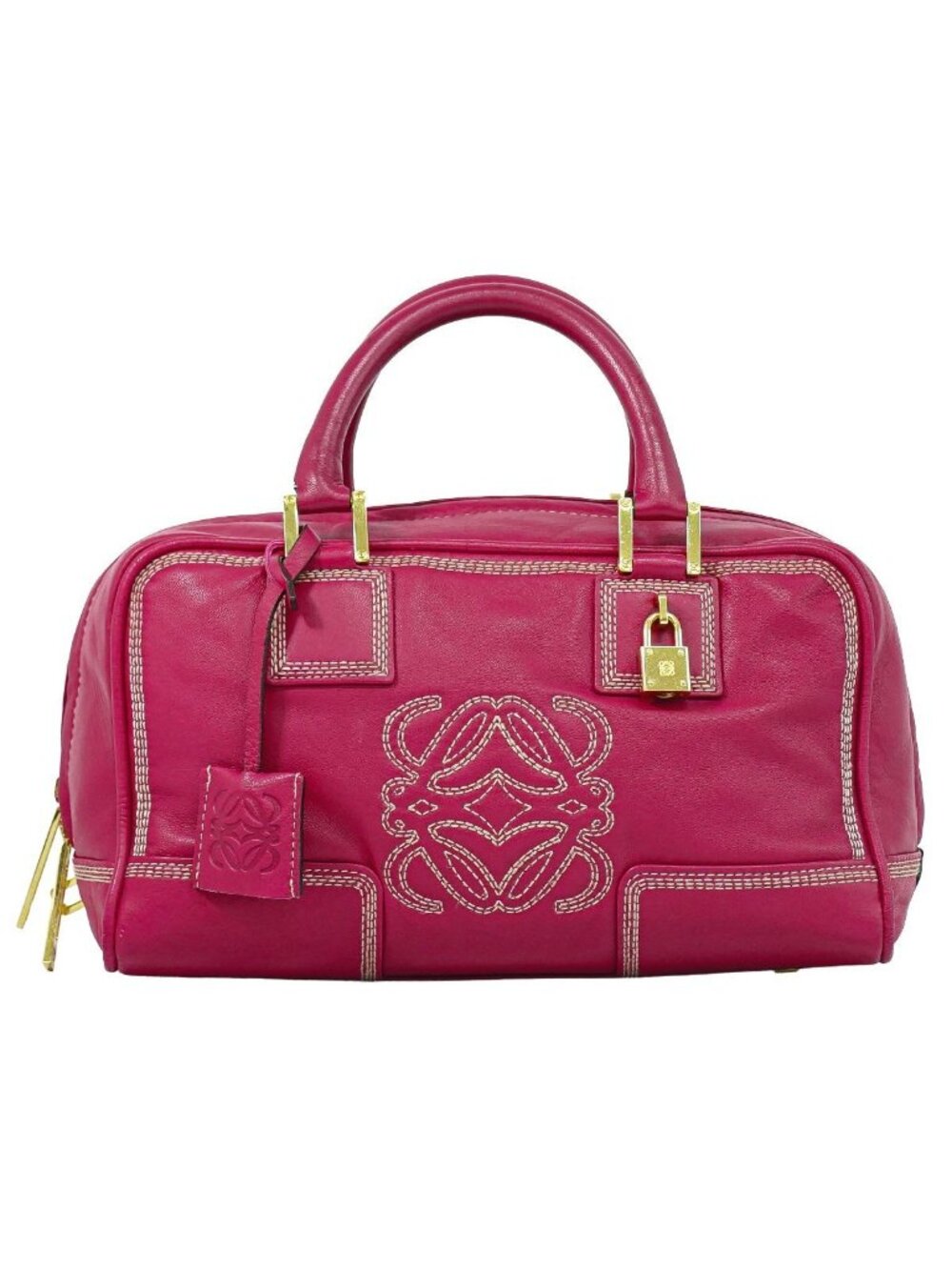 Loewe Amazona 28 Anagram Mini Boston Bag Leather Pink